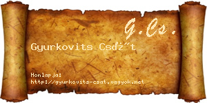 Gyurkovits Csát névjegykártya